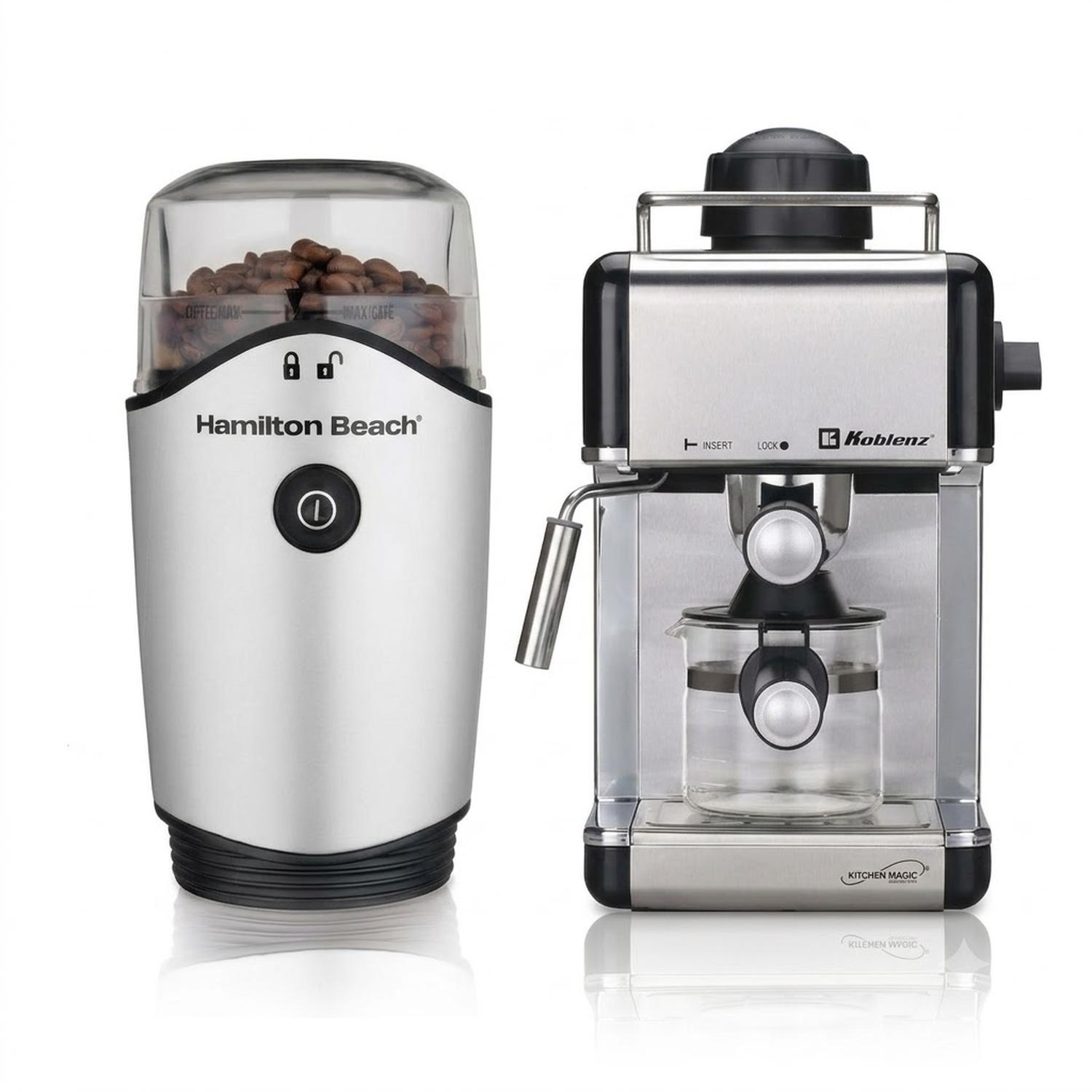 CAFETERA EXPRESSO KOBLENZ CKM650 + MOLINO HAMILTON BEACH — imagen 1