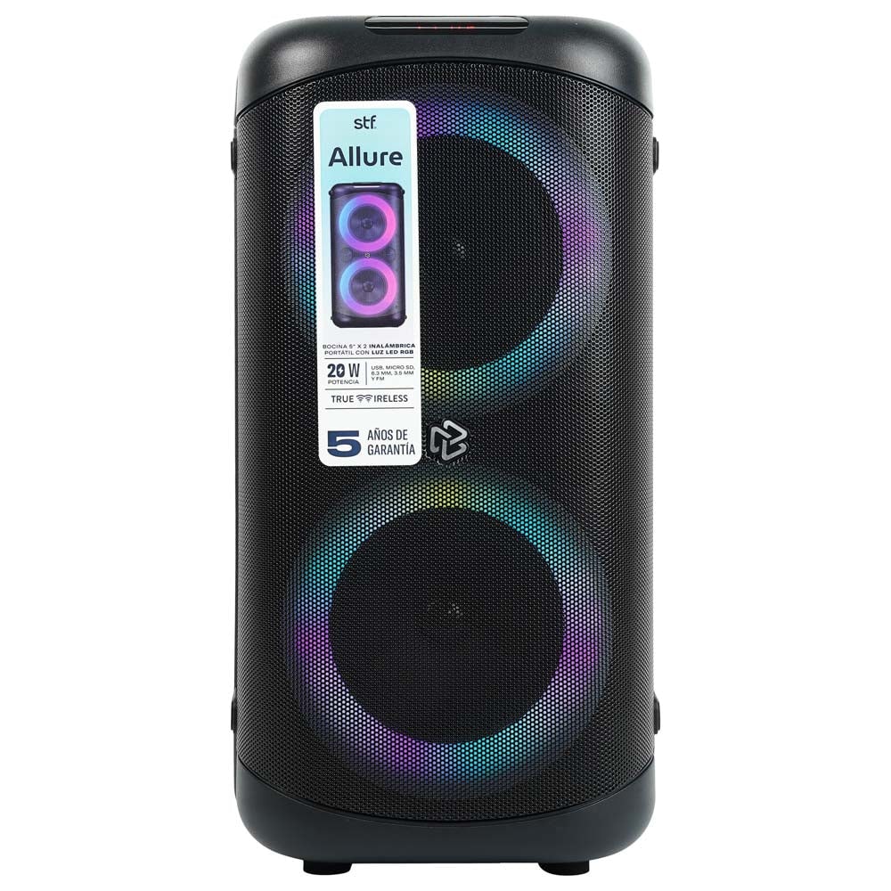 Bocina Portatil Allure 5x2 STF 20W 3hrs Uso Negro — imagen 5