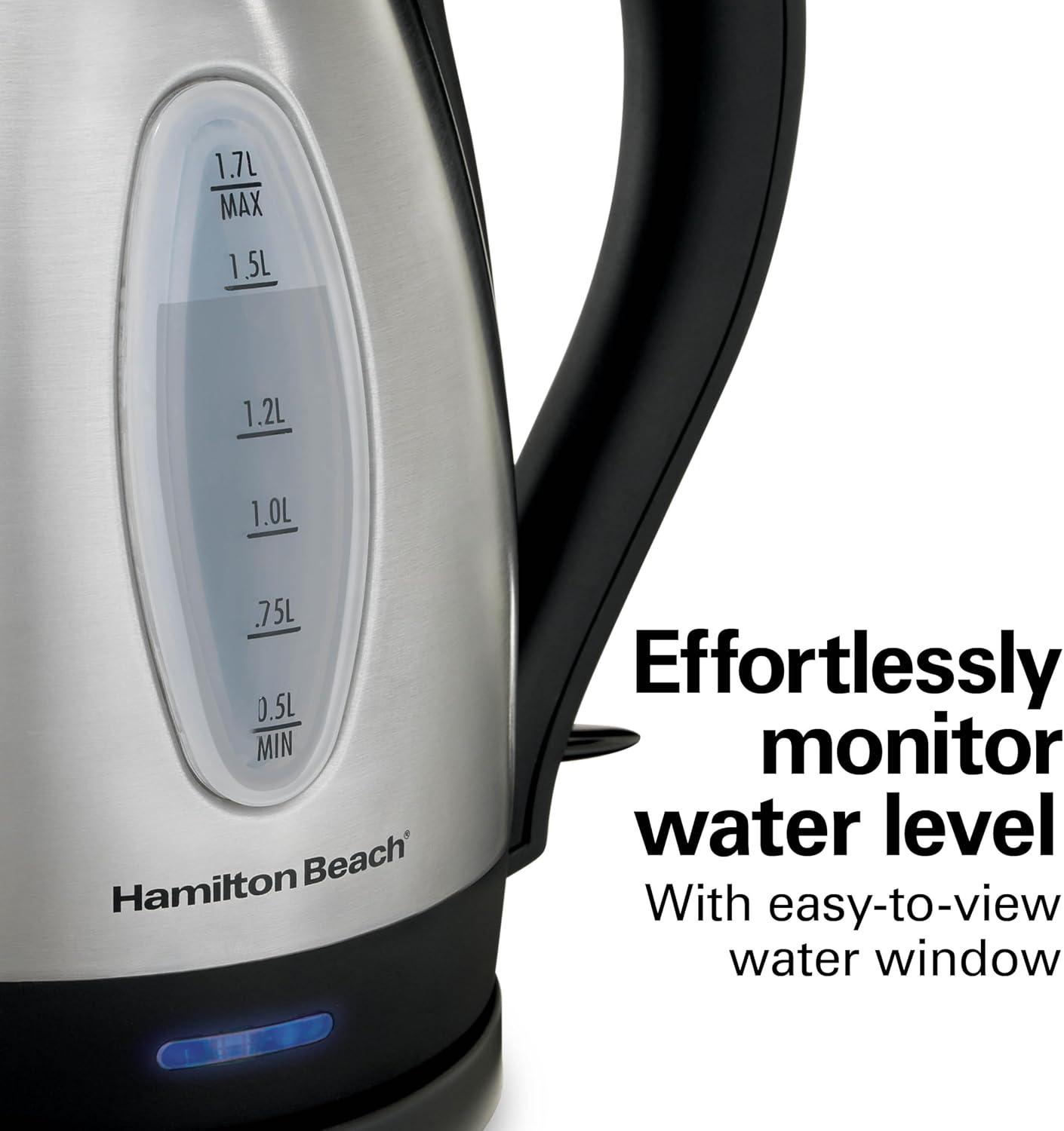 Hervidor Eléctrico Tetera Hamilton Beach 40880 1.7 L — imagen 3