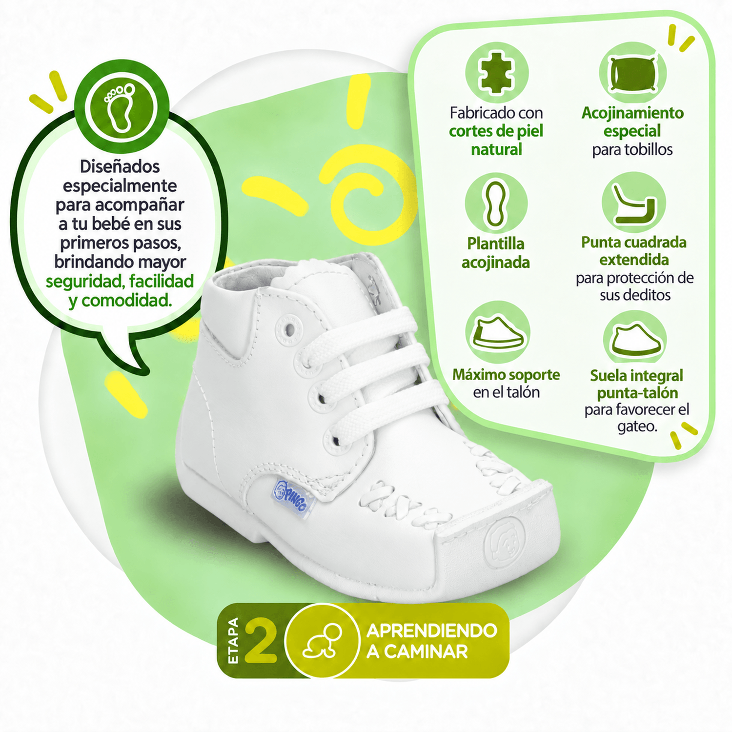 Zapato Niño Pingo Blanco Casual Infantil T11-14 — imagen 3