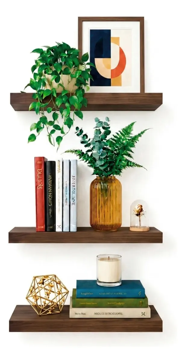 Repisas Flotantes de Madera 30 x 15 cm – Set para Decoración de Pared — imagen 7