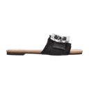 Sandalias Efe Dama De Piso Slideon Casual Negro Mujer