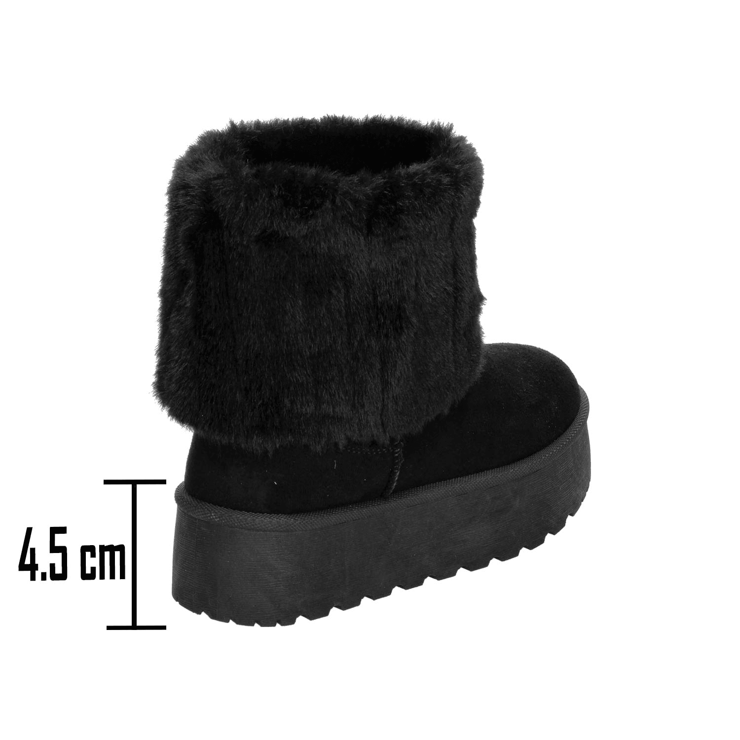 Botín Berlin Dama Negro Peluche Invierno Para Mujer — imagen 4
