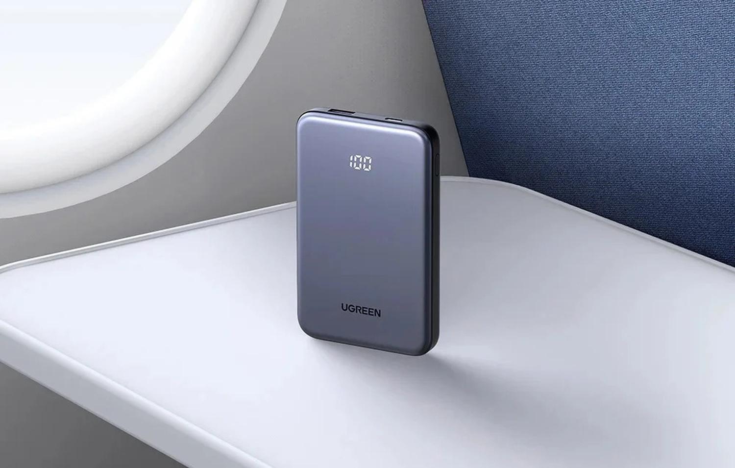 Power Bank 10,000 mAh Ugreen PB507 Carga Rápida 20W con Pantalla Digital Gris — imagen 4