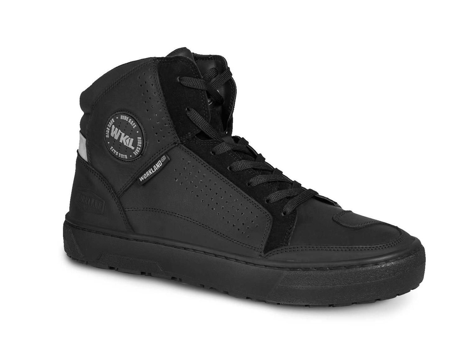 Bota hombre tenis motociclista botin biker WKL 80202 negro — imagen 3