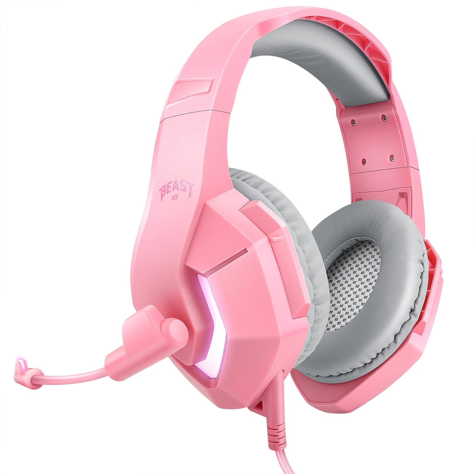Audífonos alámbricos Gamer On-ear STF Beast Muspell Tournament: Hi-Fi, 3.5 mm, Rosa — image 5