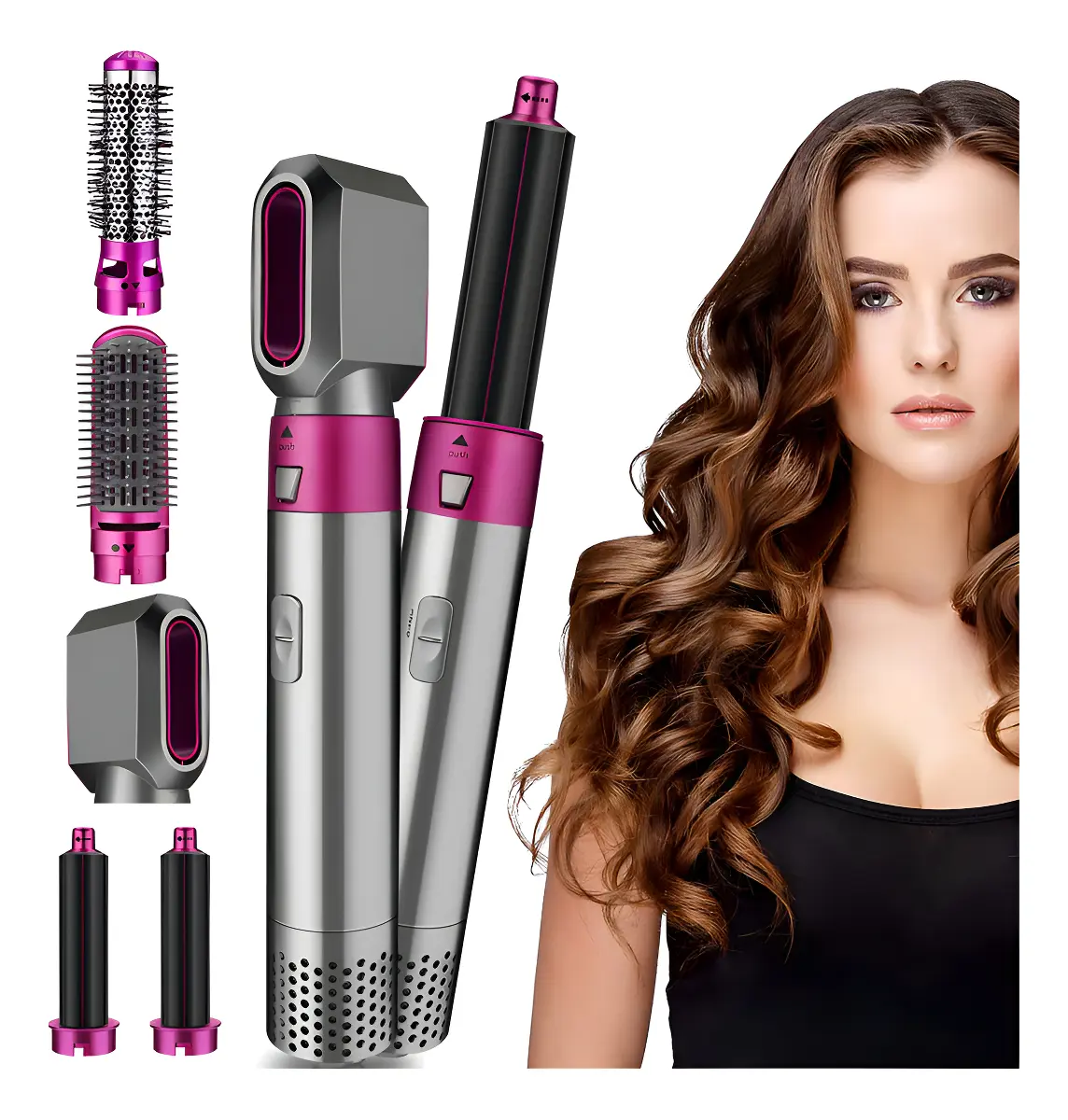 Cepillo Secador Rizador de Cabello 5 En 1 con Voluminizador — imagen 6