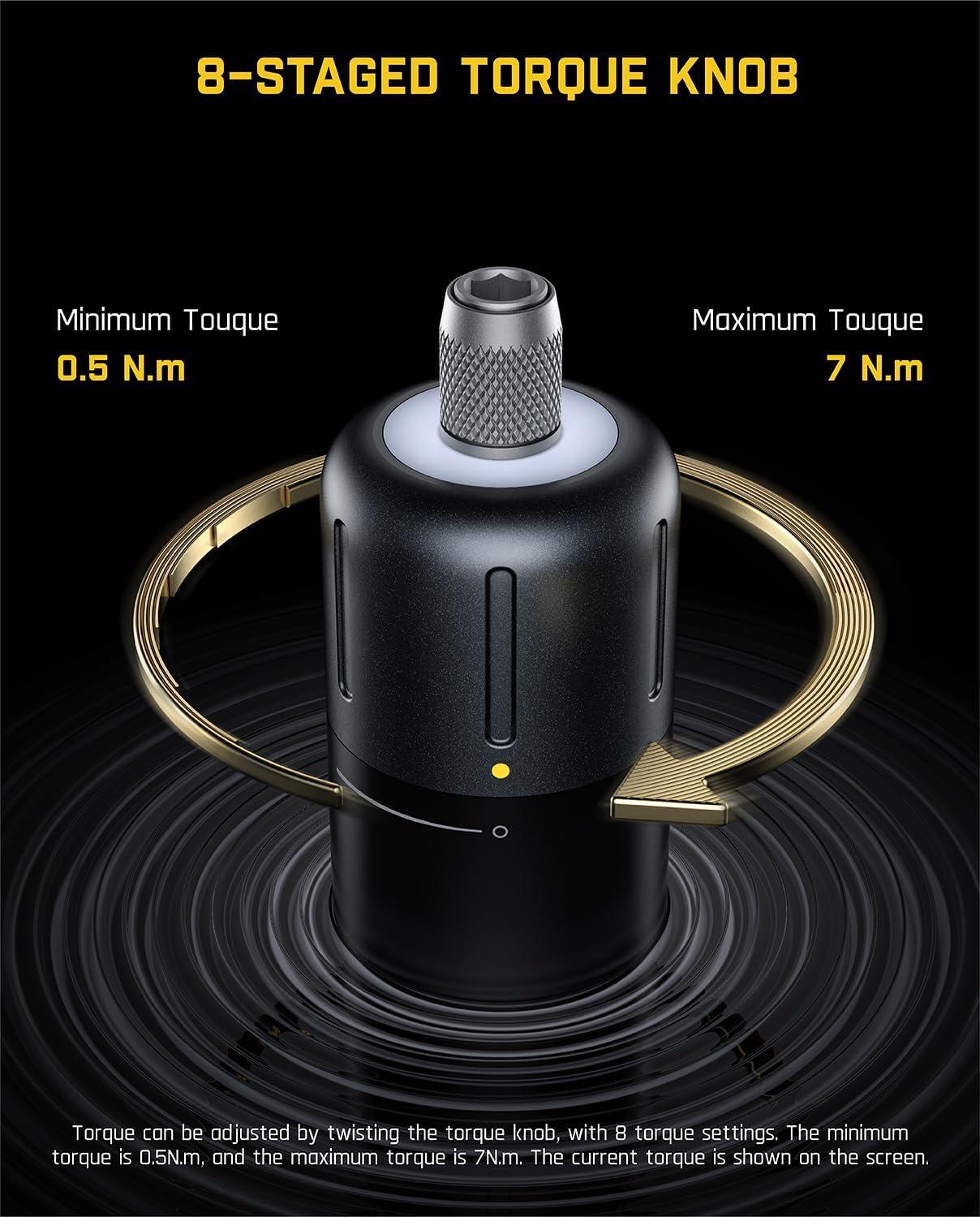 Destornillador Eléctrico Fanttik S1 Apex Ajustable 7Nm 225RPM 20 Puntas USB-C Pantalla LED DIY — imagen 6