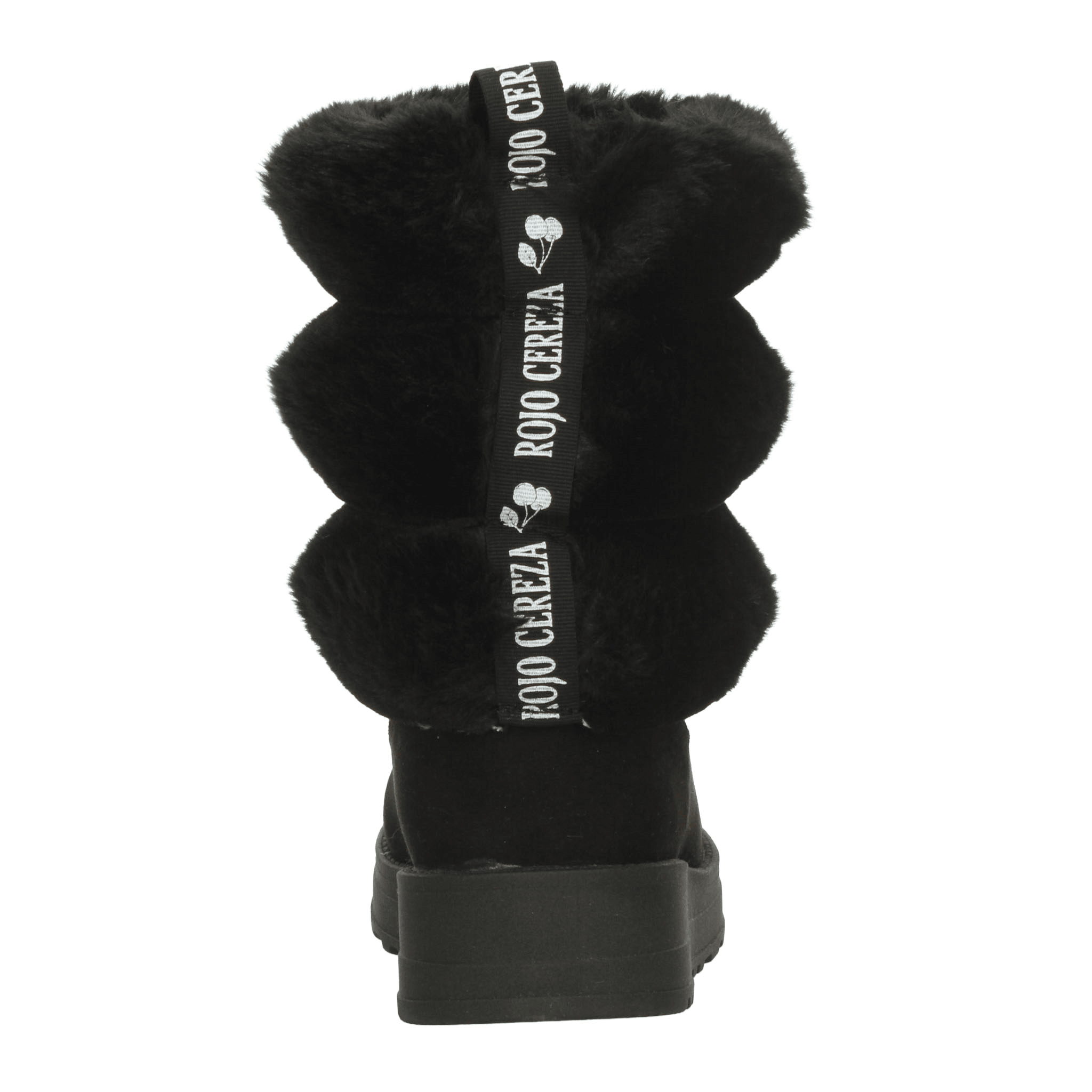 Bota Rojo Cereza Dama Invierno Casual Peluche Negro Mujer — imagen 16