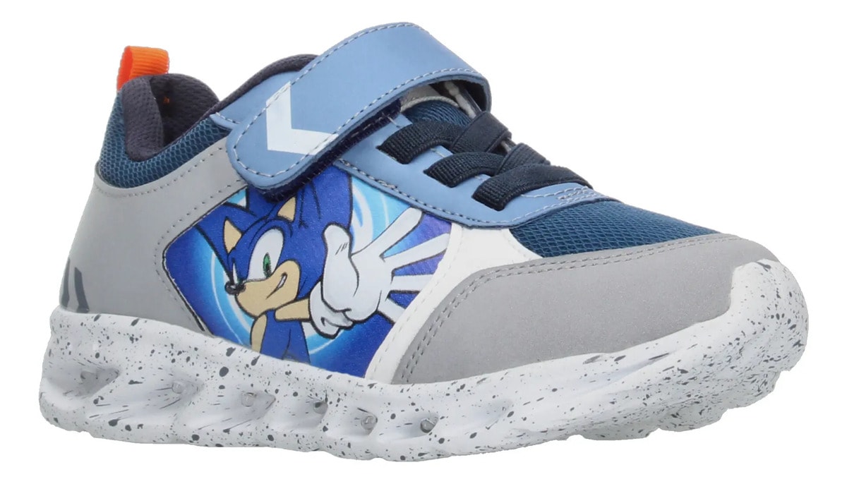 Tenis Sonic Niño Cinta Adhesiva Luz Azul Infantil T18-22 — imagen 11