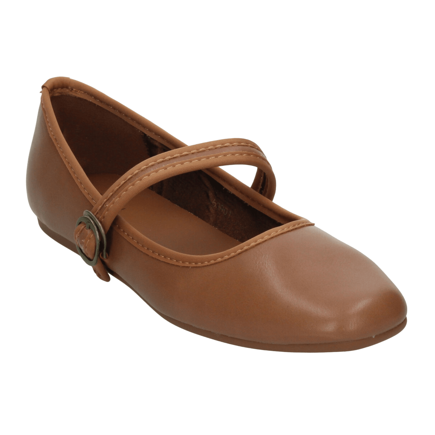 Flat Efe Dama Casual Hebilla Mary Jane Café Camel Mujer — imagen 4
