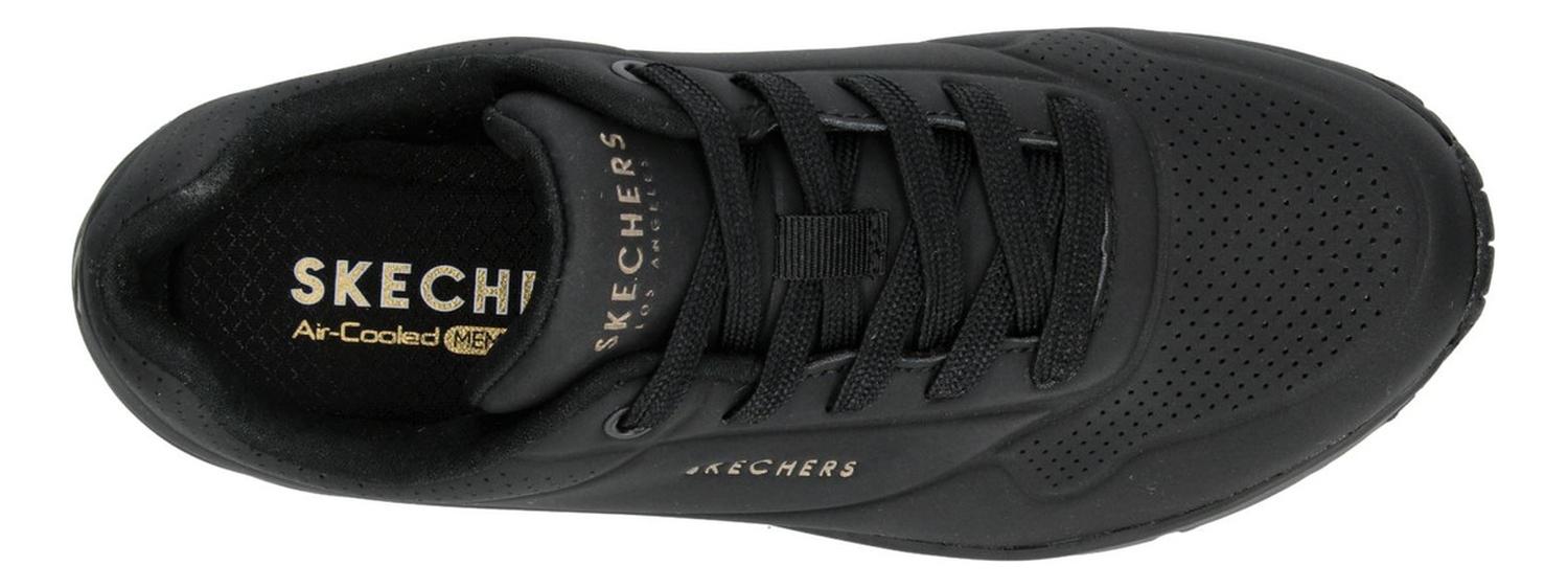 Tenis Skechers Negro Mujer Stand On Air Dama Cómodo Ligero Con Cintas Valvula De Aire Memory Foam — imagen 9
