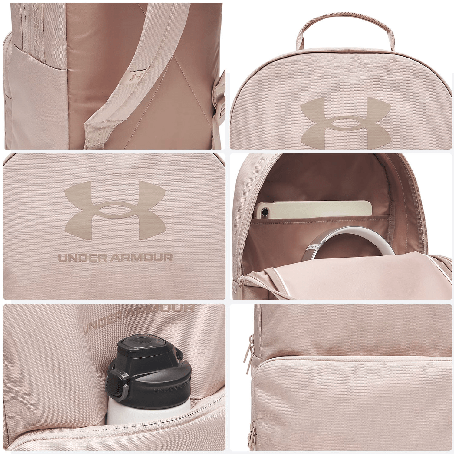 Mochila Under Armour Essential Dama Rosa Para Laptop Mujer 18L — imagen 5