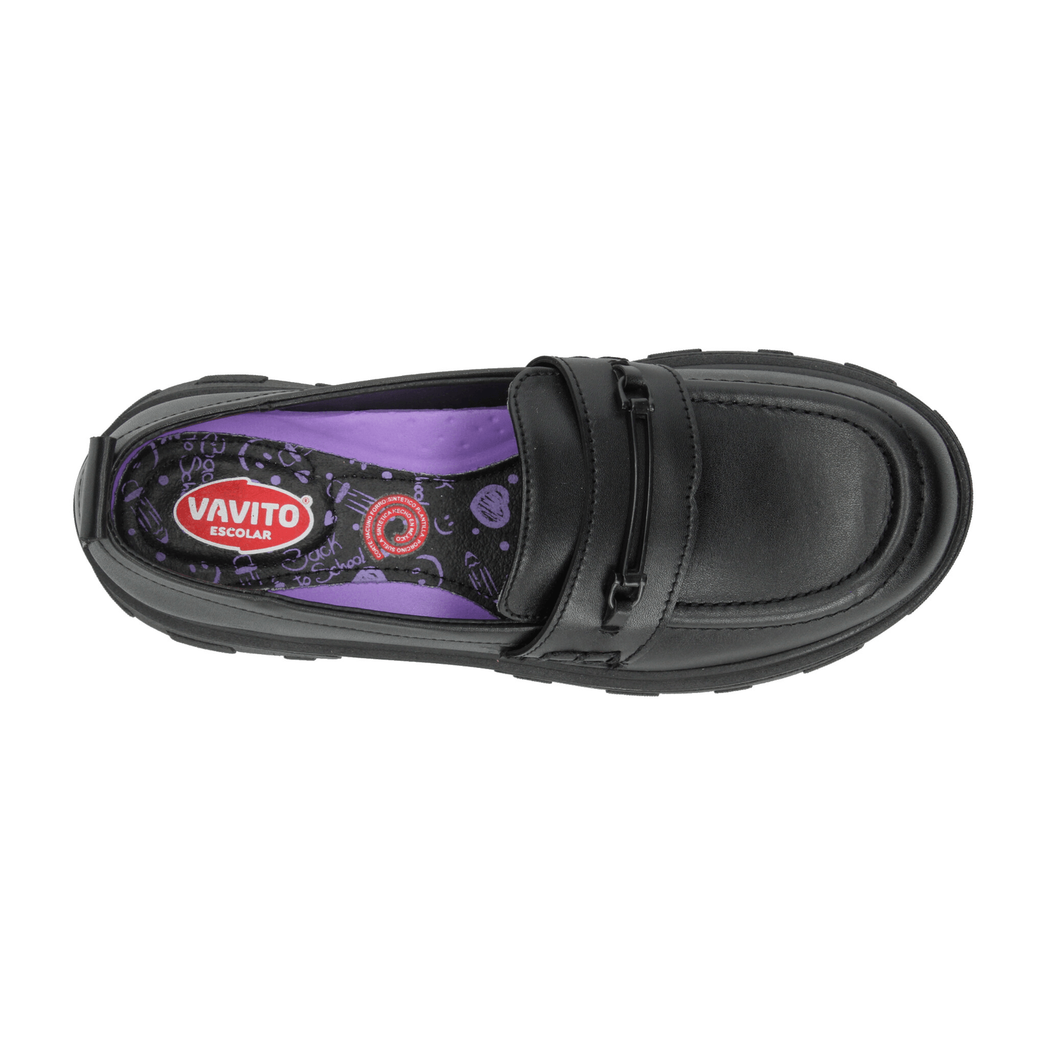 Zapato Vavito Niña Escolar Plataforma Negro Juvenil T22-27 — imagen 8