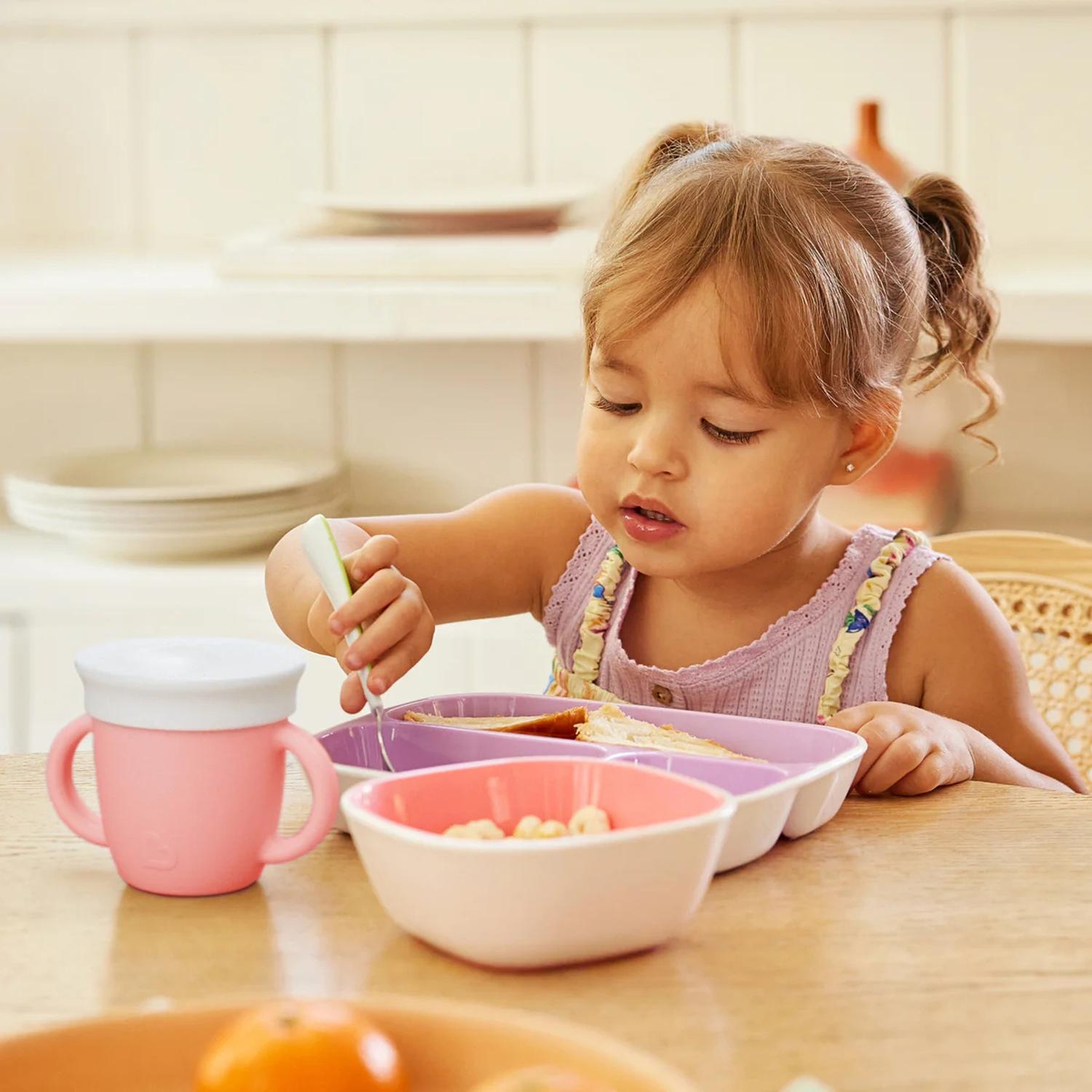 Vaso Entrenador 6oz/177ml Munchkin Sippy Silicona Flexible Con Tapa Y Asas Rosa 6m+ Diseño Moderno — imagen 5