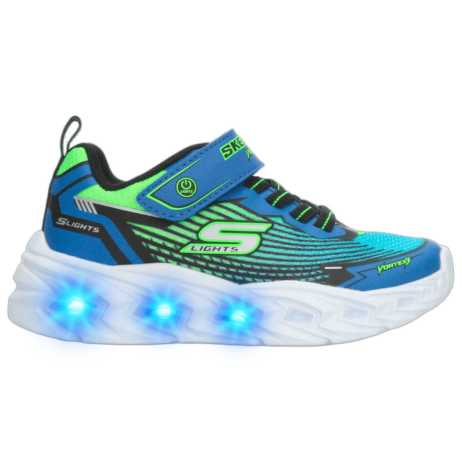 Tenis Niño Skechers S Lights Azul Casual Led Infantil T17-22 — imagen 2