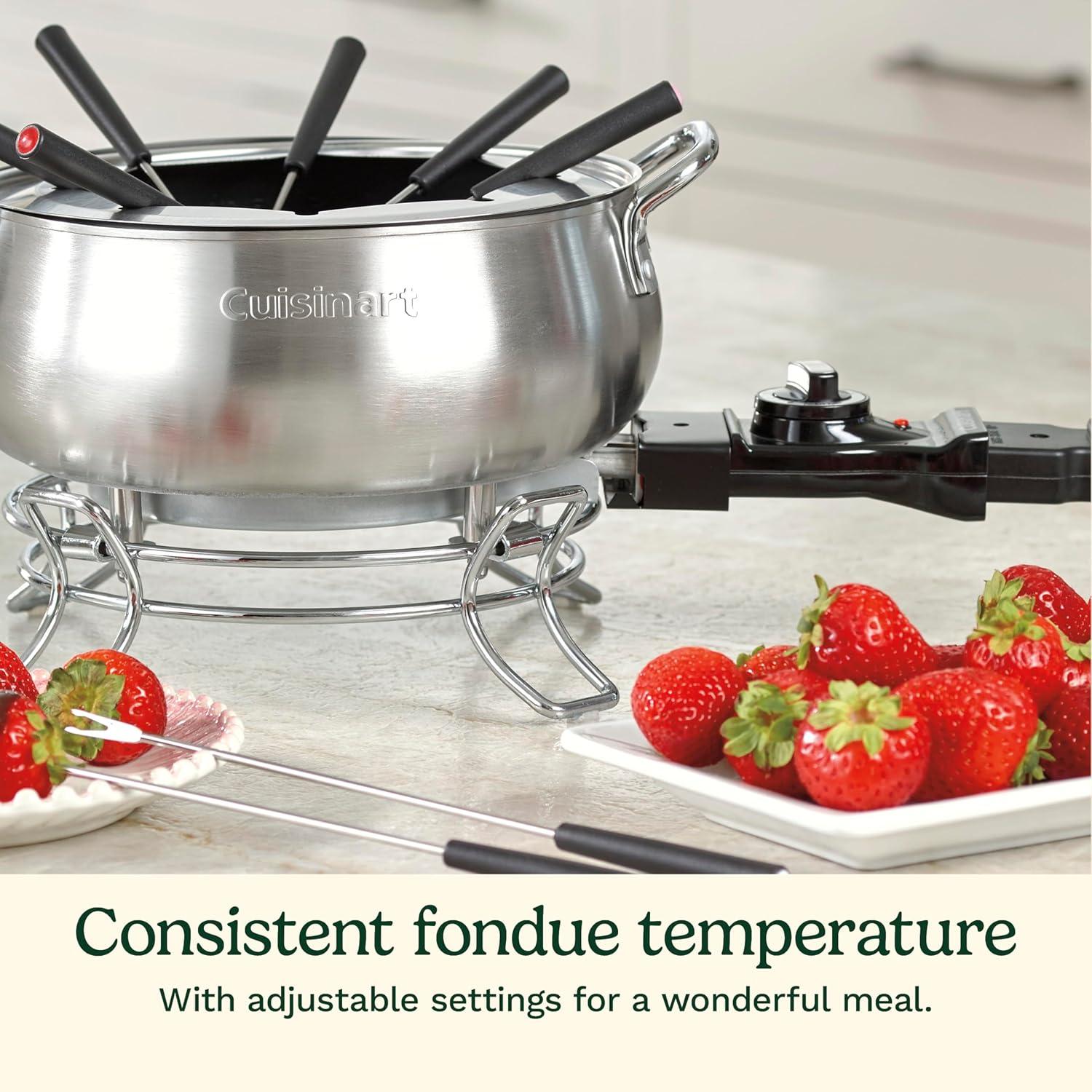 FONDUE ELECTRICO CUISINART CFO-3SS 2.8L 8 TEMP QUESO CHOCOLA — imagen 3