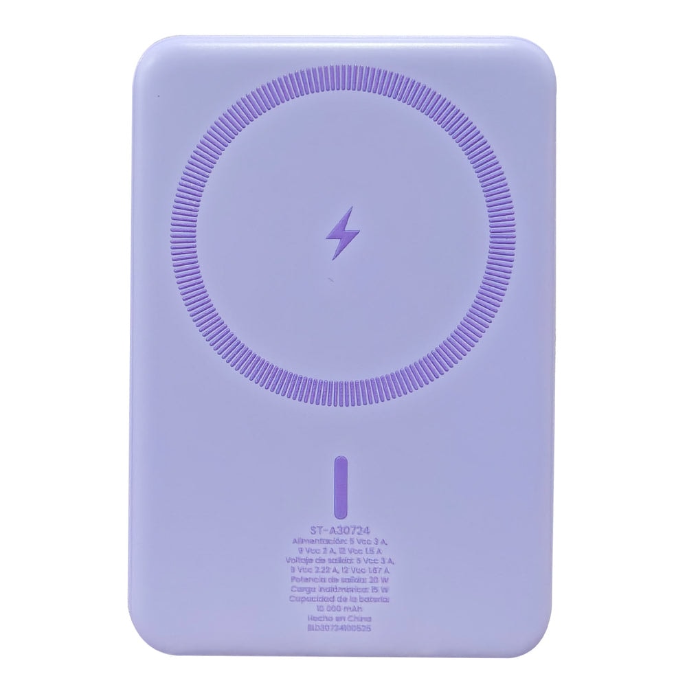 Batería Power Bank Portátil STF 10 000 mAh 20W Carga Magnética Lila — imagen 4