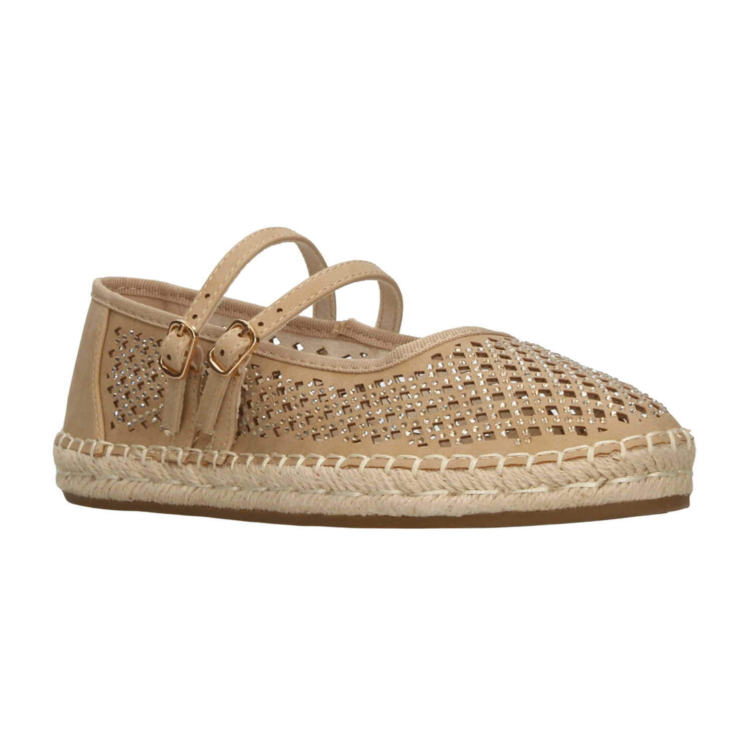 Zapato Efe Dama Casual Hebilla Doble Cómodo Moda Beige Mujer — imagen 2