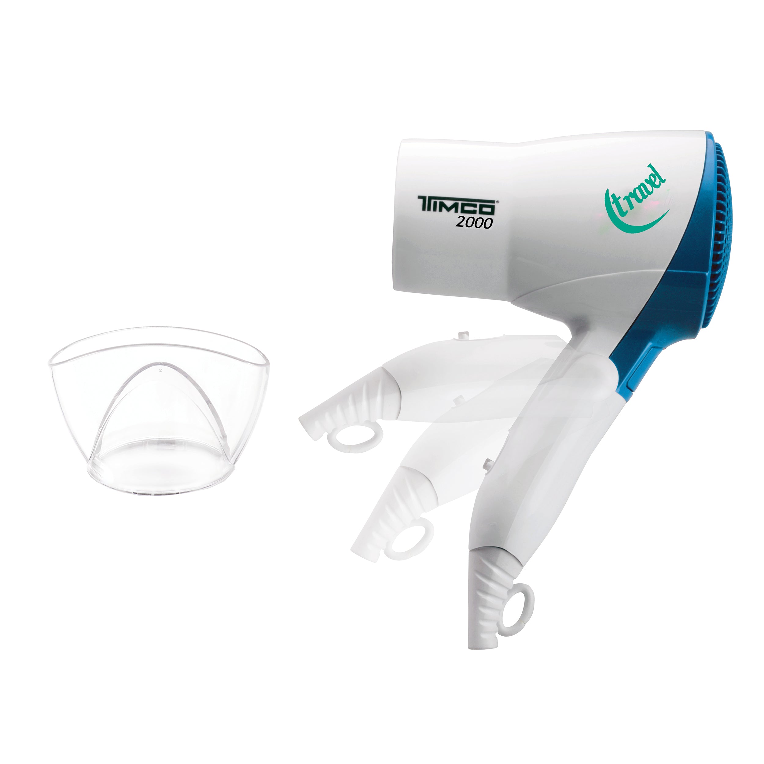 Secadora de Cabello Plegable Portatil Ideal para Viaje 1 Boquilla Timco TRA-2000 — imagen 2