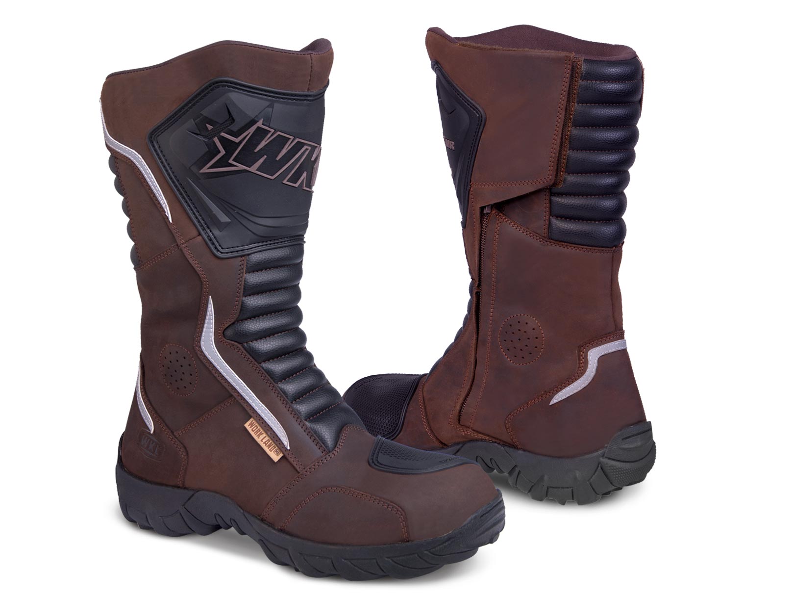 Botas Hombre Moto Biker Doble proposito Workland 76227 café — imagen 11