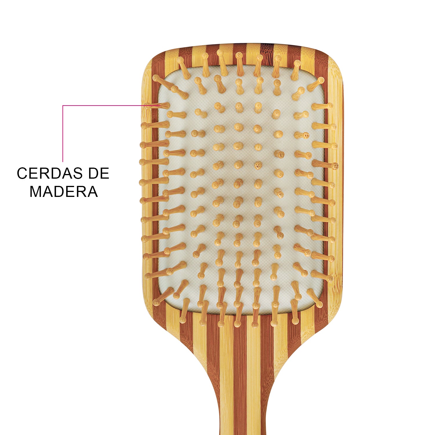 Cepillo de Cabello Madera Natural Acolchado Cuidado del Cuero Cabelludo Timco CMC02 — imagen 5