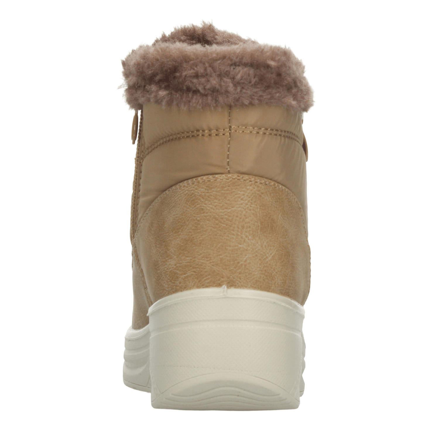 Botín Berlin Dama Casual Peluche Plataforma Café Claro Mujer — imagen 7