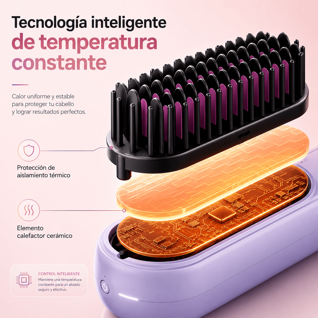 Cepillo Alisador Inalámbrico Alaciador Bomidi HB2 USB-C 4000mAh con 4 Temperaturas — imagen 7