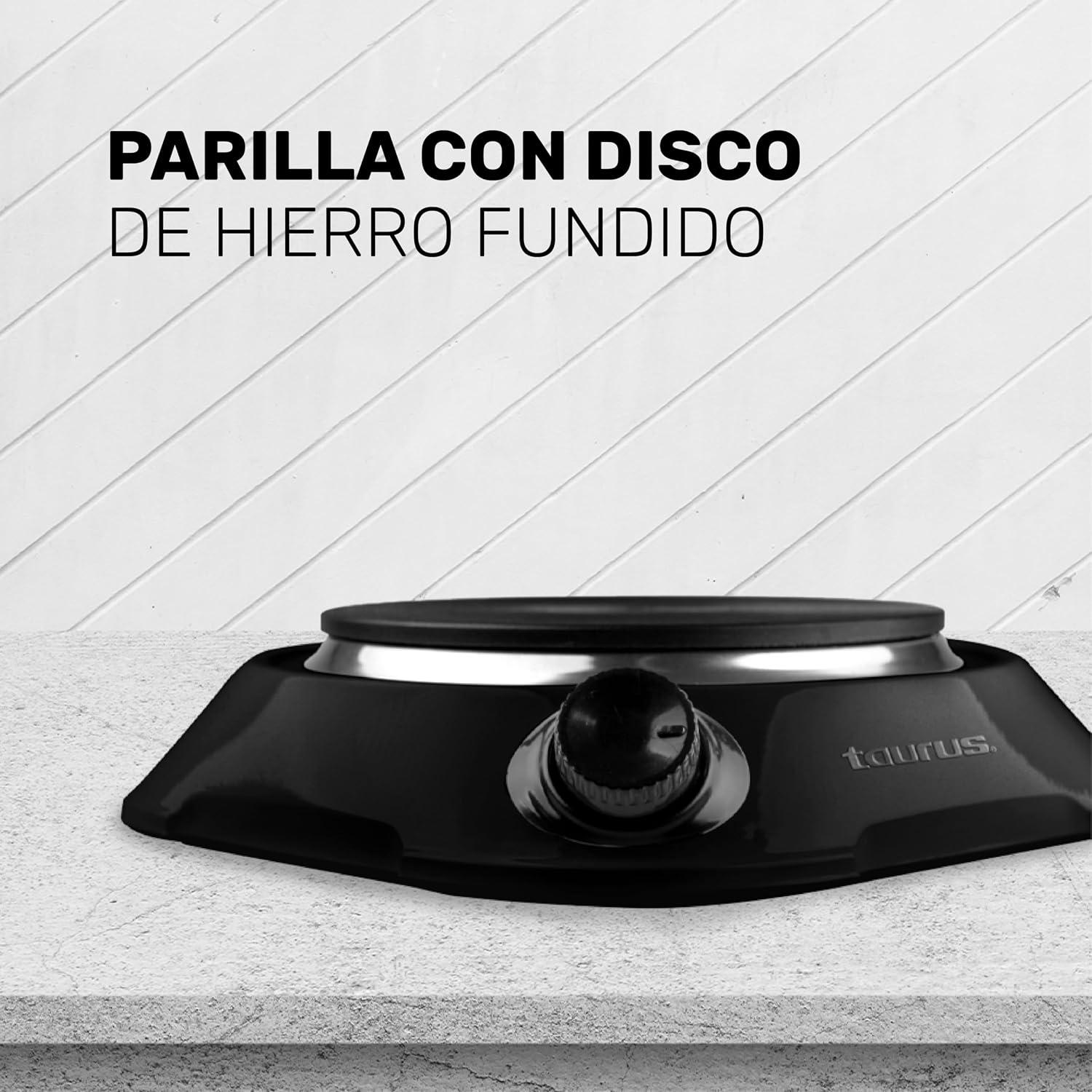 Parrilla Eléctrica Taurus Helios Disco Hierro Fundido 1500 W Negro — imagen 2