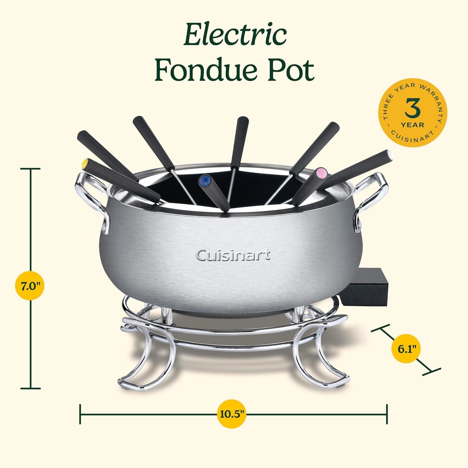FONDUE ELECTRICO CUISINART CFO-3SS 2.8L 8 TEMP QUESO CHOCOLA — imagen 6