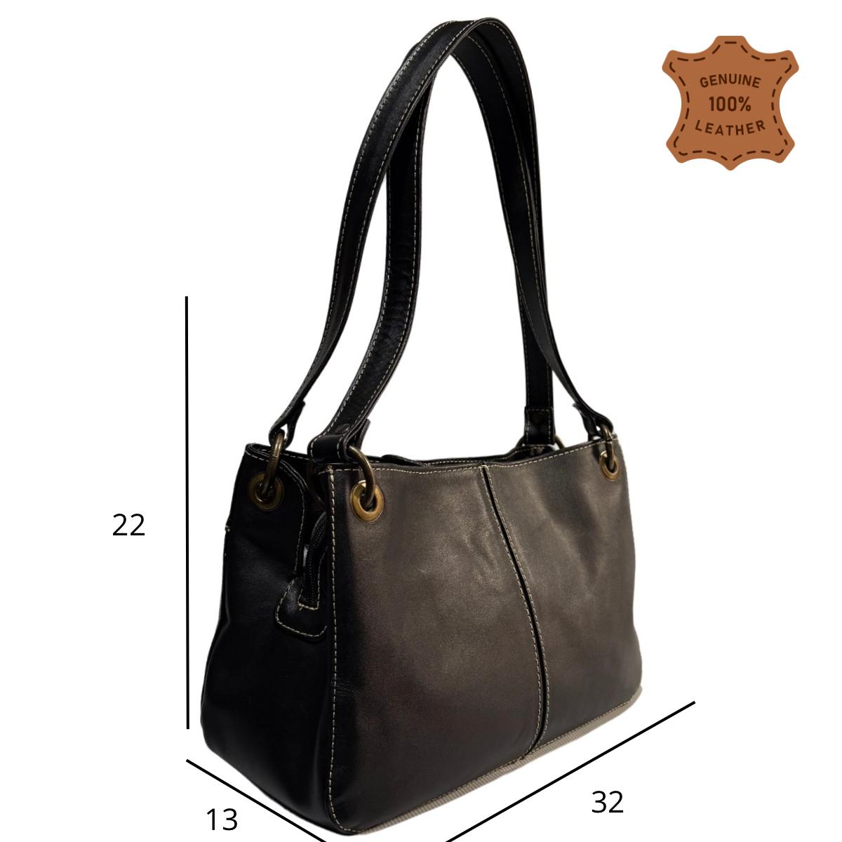 Bolsa Mujer Piel Legitima Cuero Marrón Roxy Hobo — imagen 9