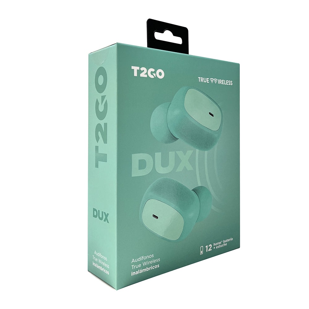Audífonos Inalámbricos Tws Dux T2GO 3hrs Uso Micrófono Verde — imagen 7