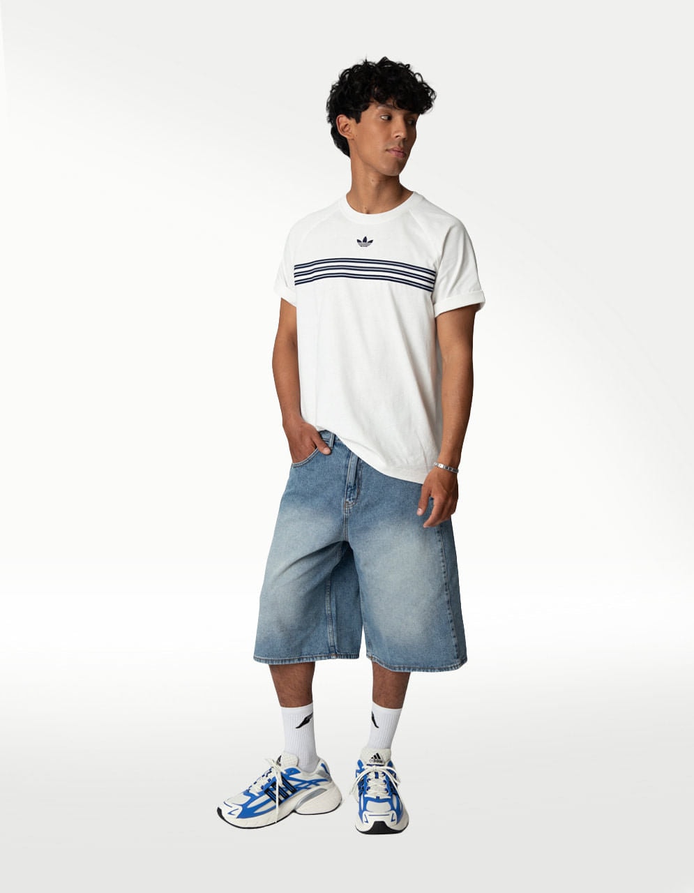 Short Adidas Denim Sho Multicolor - Hombre — imagen 5