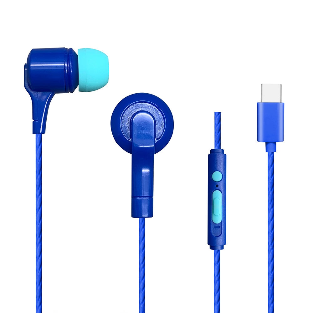 Audífonos alámbricos In-Ear STF VIVA: Tipo C, 10mm Azul — imagen 2