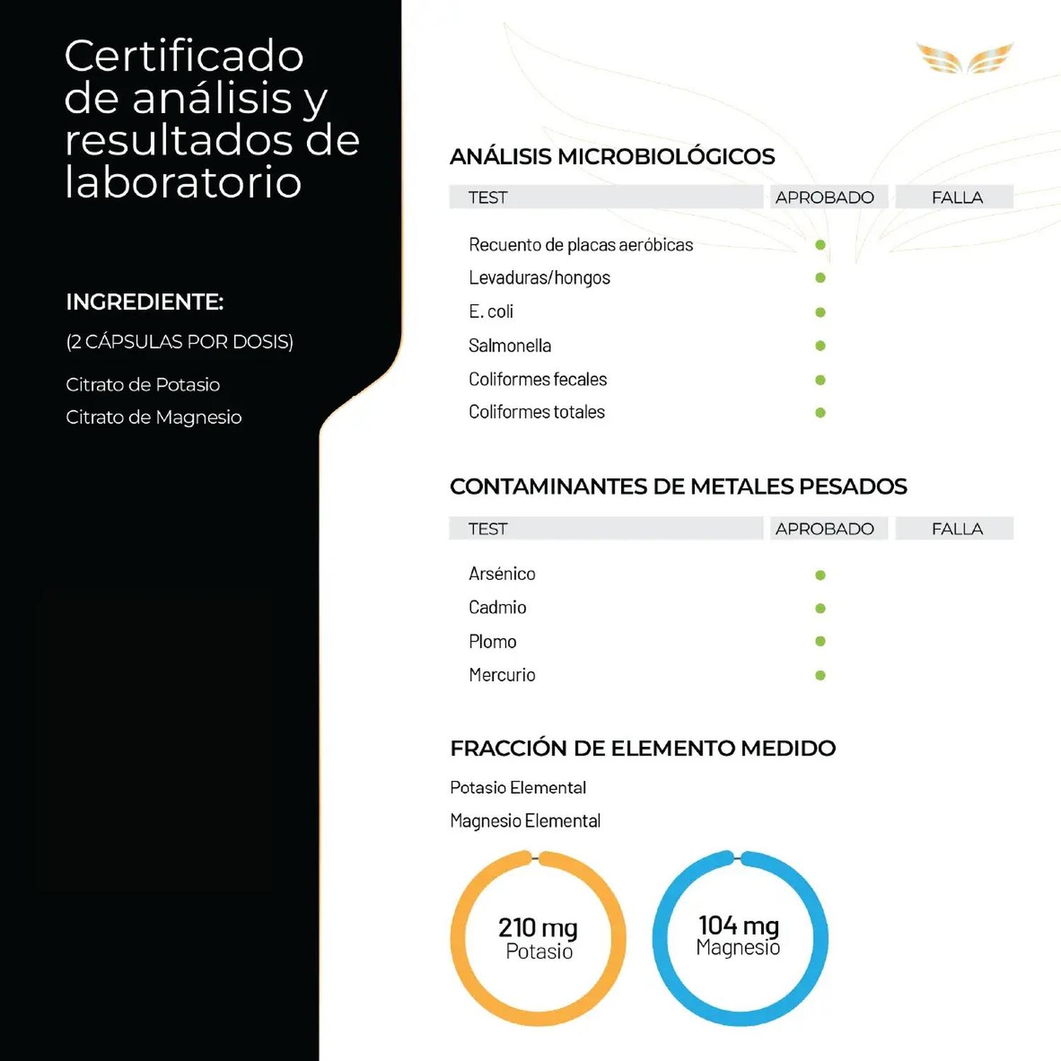 Ultra Pure: Citrato de Magnesio y Citrato de Potasio, Electrolitos + Función Muscular, 100 Cápsulas — imagen 4