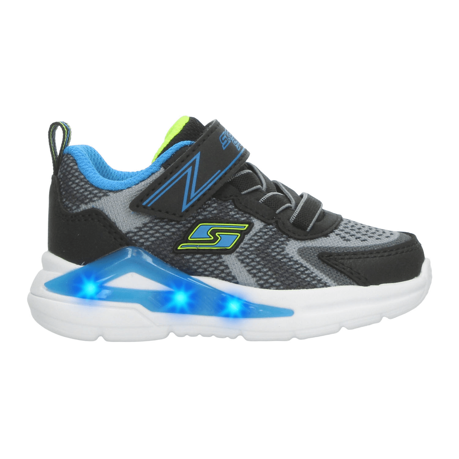 Tenis Skechers S-Lights Niño Deportivo Led Negro Infantil T11-16 — imagen 1
