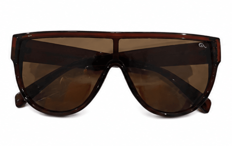 Lentes de Sol Oversize Tipo Shield Carey Unisex, Monolente Café — imagen 5